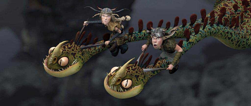 Ruffnut & Tuffnut Ride Barf and Belch: How To Train Your Dragon Wallpaper