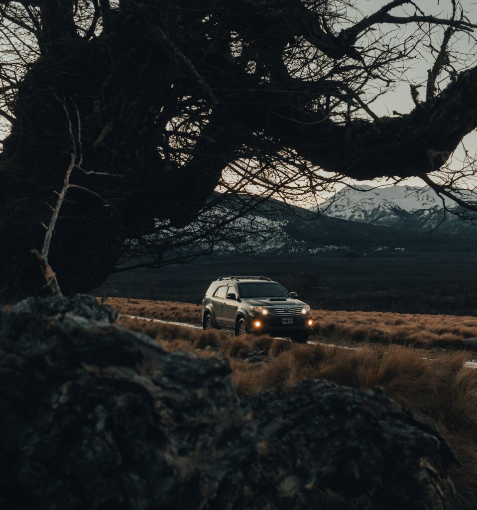 Toyota SUV Adventure Wallpaper - Rugged Road & Scenic Landscape