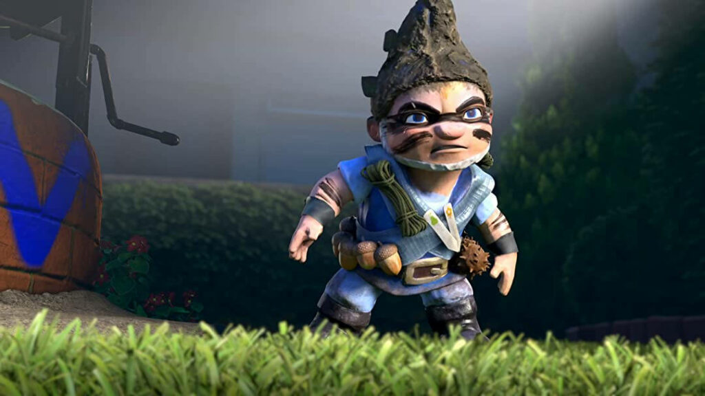 Vibrant Gnome Adventure Wallpaper in Lush Garden Setting