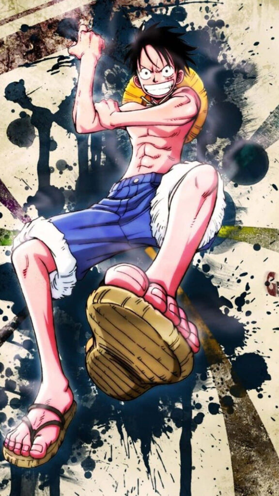 Tech-meets-Tropical: Luffy's Boundless Adventure in a Beach Sunset Wallpaper