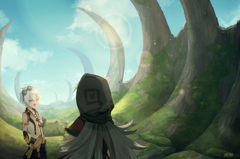 Dynamic Duo: Bennett and Razor Unleash Their Powers in Epic Genshin Impact HD Wallpaper