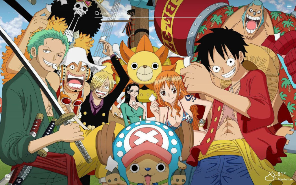 Setting Sail with Luffy and the Straw Hat Pirates: A Vibrant One Piece Desktop Adventure Wallpaper