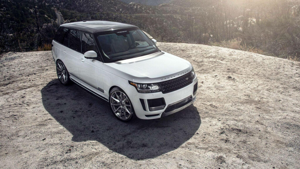 Stunning 4K Wallpaper: Aerial Shot of Luxurious White Range Rover