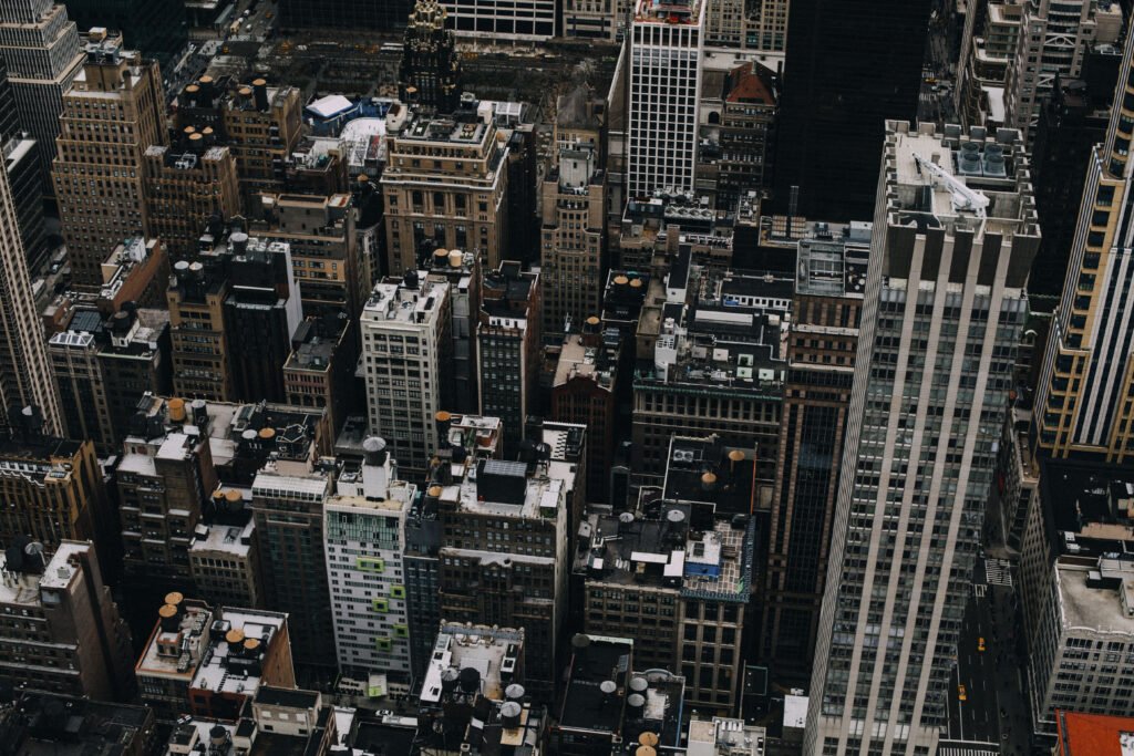 Aerial Cityscape Wallpaper: Vibrant Urban Life & Architectural Styles