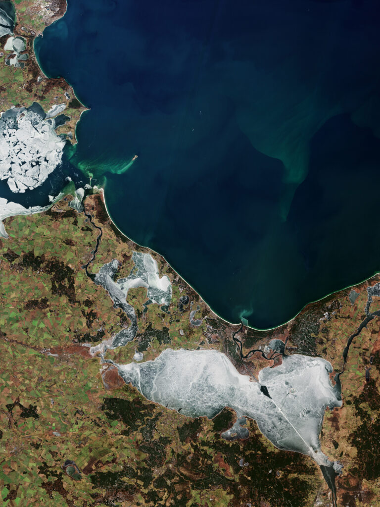Stunning Aerial Coastal Wallpaper: Blue Waters & Icy Landscapes