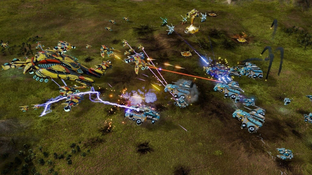 Substrate Retributor Dominates Fierce Battlefield Encounter with Armada amidst Ashes of the Singularity Wallpaper