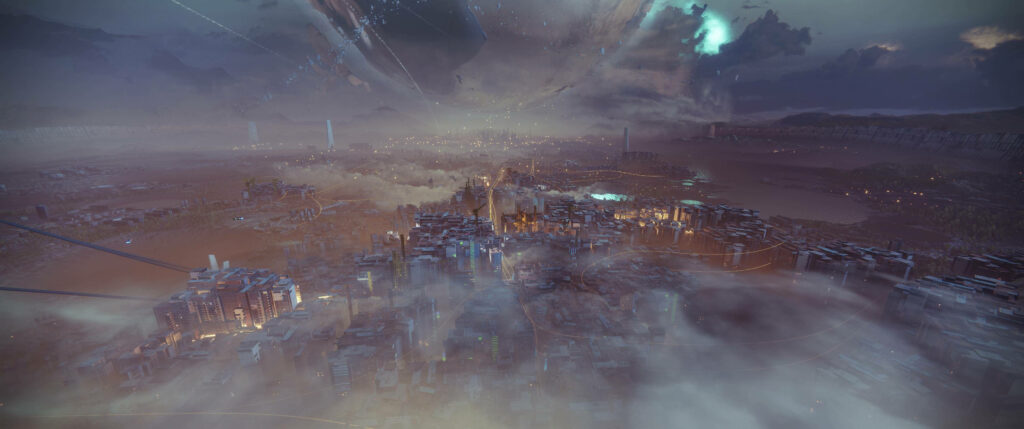 Aerial Vantage: Marveling at the Enigmatic Urban Expanse Wallpaper