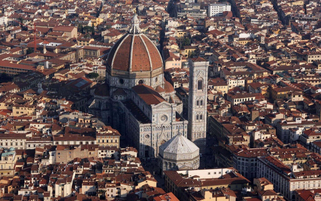 Florence Cathedral Aerial View Wallpaper - Historic Architecture Background