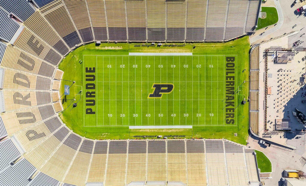 Vibrant Ross-Ade Stadium Aerial Wallpaper - Purdue Boilermakers Design