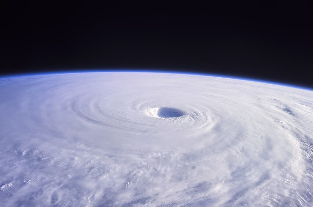 Aerial Funnel Cloud Wallpaper: Nature's Power from Space
