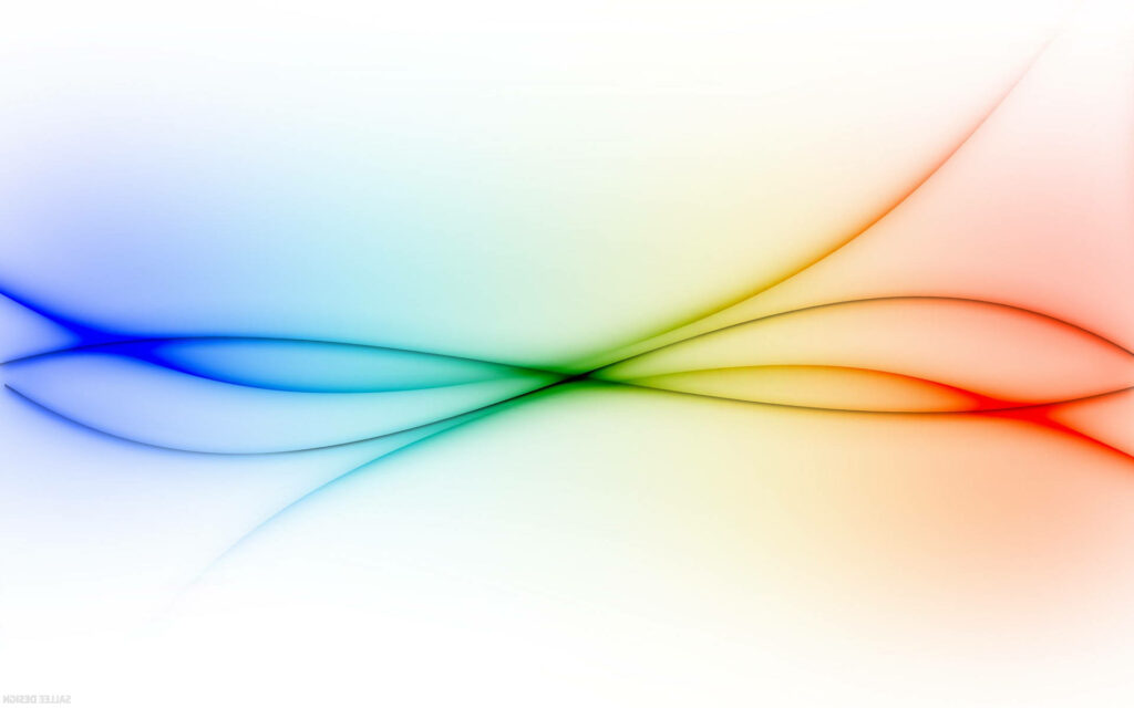 Rainbow Ribbons of Light: A Graceful Spectrum on a Blank Canvas Wallpaper