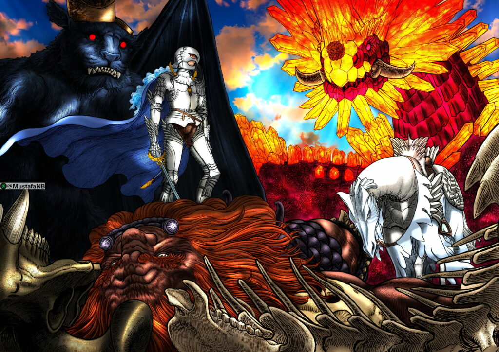 The Artistic Majesty of Griffith: A Stunning HD Wallpaper from the Anime 'Berserk'