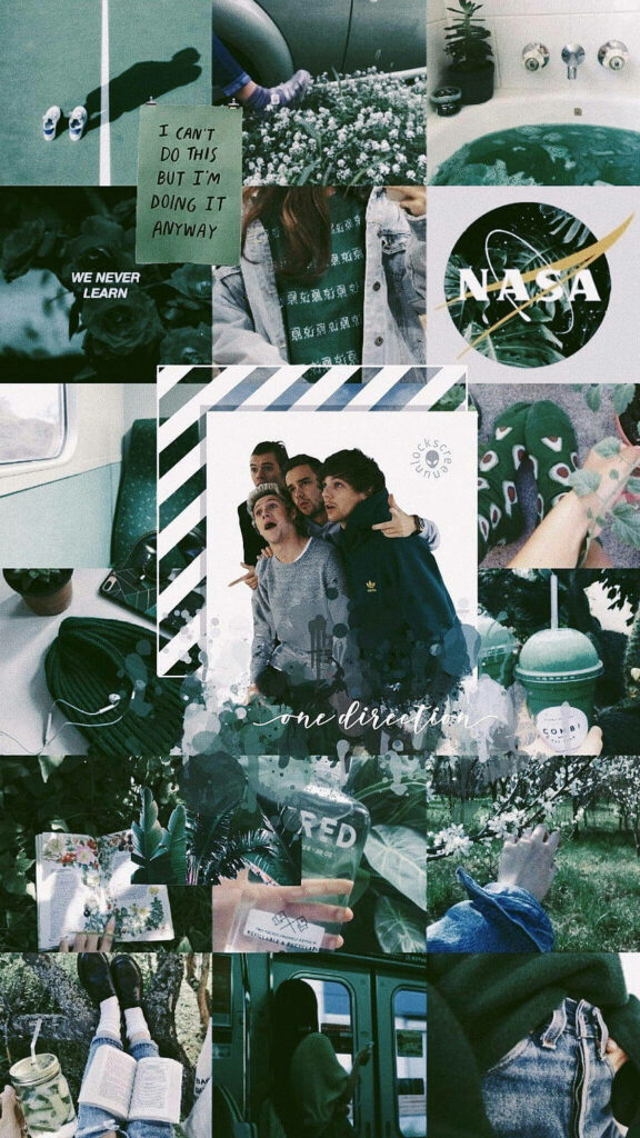 Enchanting Green Hues: A Captivating One Direction Wallpaper
