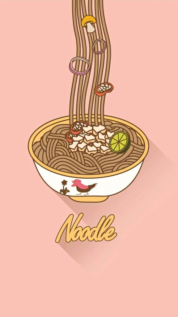 Pastel Pink Ramen Wallpaper: Aesthetic Minimalist Design
