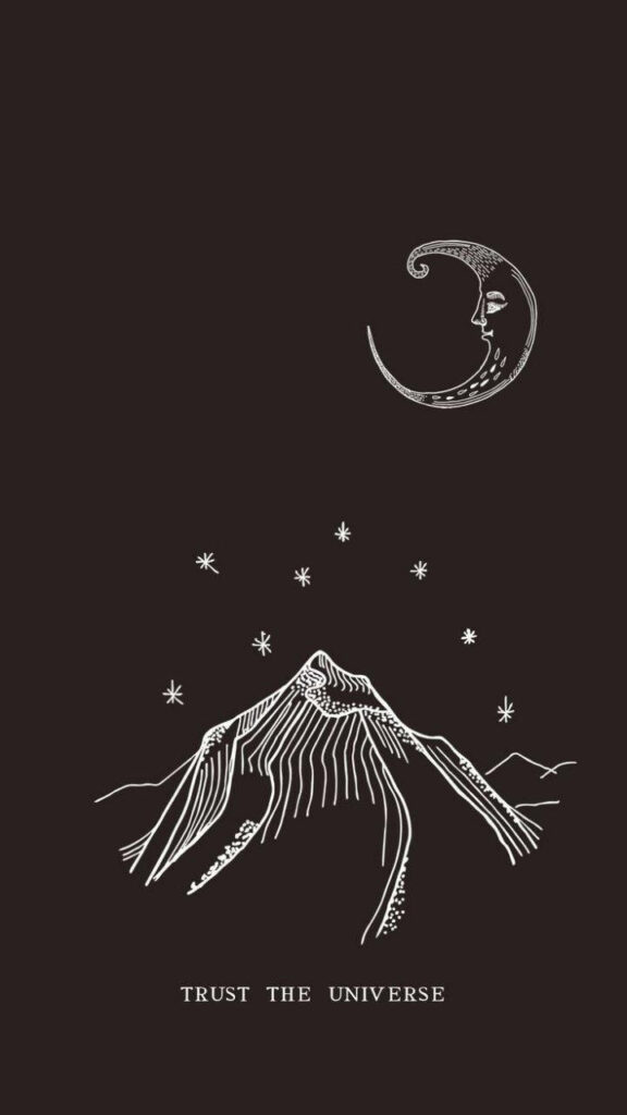 Minimalist Mountain iPhone Wallpaper: Trust the Universe Quote