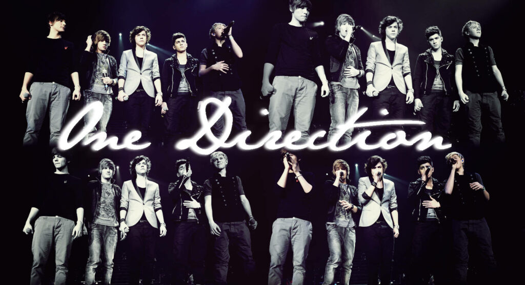 Vibrantly Graffitied One Direction: Fusion of Neon and Nostalgia Wallpaper