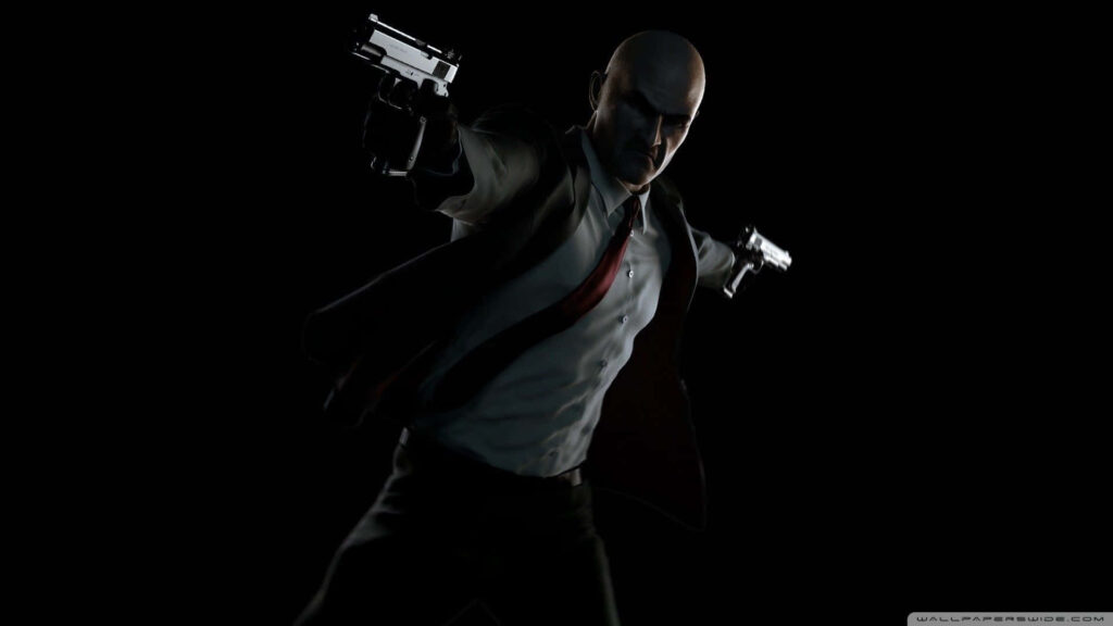 The Legendary Agent 47: Immersive HD Background with Iconic Barcode Tattoo Wallpaper