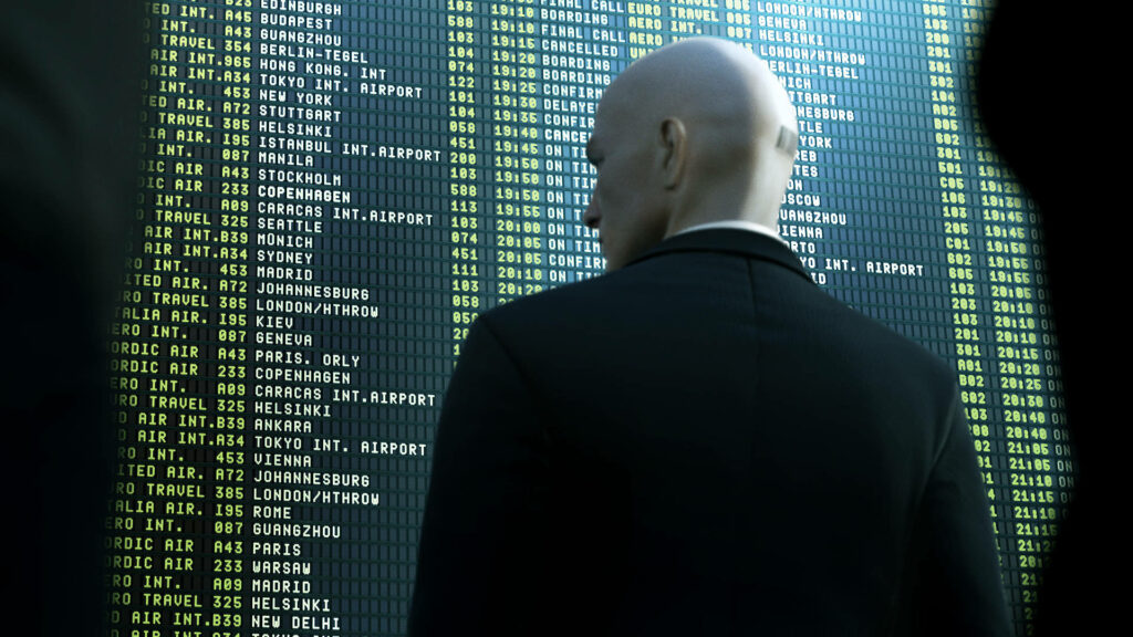 Hitman's Time Travel Guide: Agenty 47 Maps out Destination-to-Destination Transit in Stunning HD Airport Wallpaper