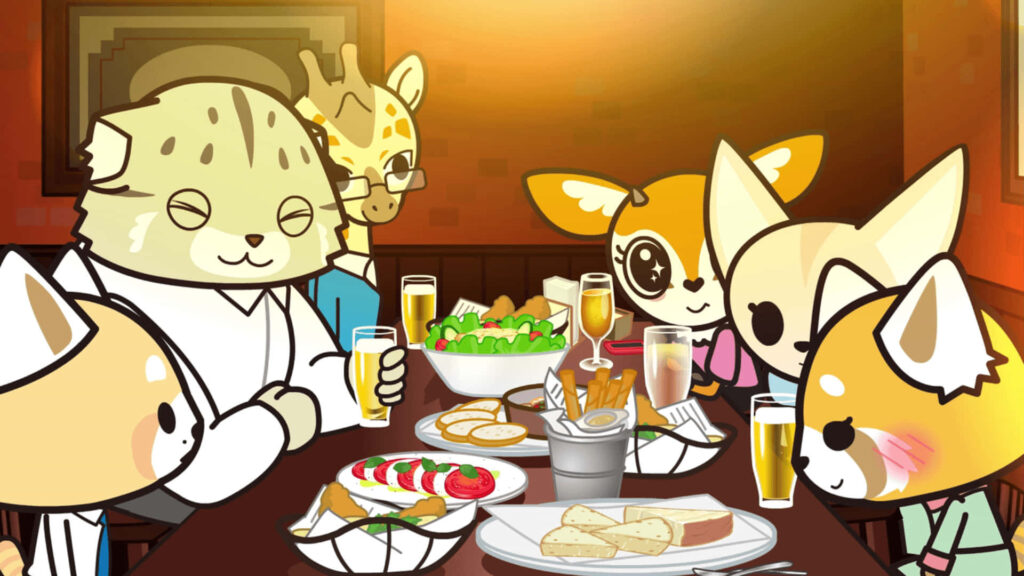 Aggretsuko & Friends: Cozy Sanrio Gathering Wallpaper Background