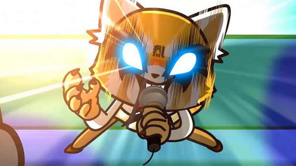 Aggretsuko Singing Wallpaper: Music as Stress Relief Background