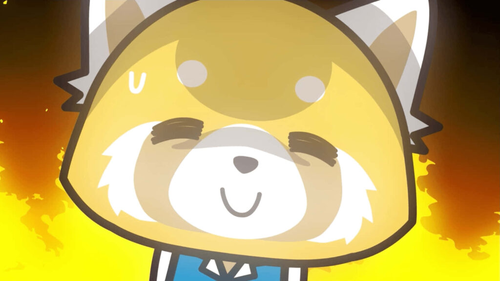 Aggretsuko Wallpaper: Fiery Background Highlighting Her Vibrant Charm