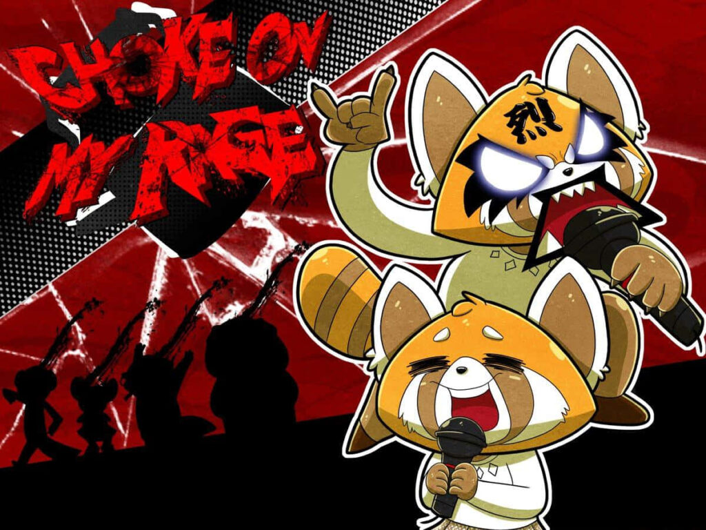 Aggretsuko's Death Metal Vibe: Vibrant Wallpaper for Office Workers