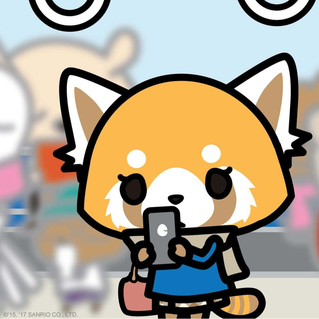 Aggretsuko Wallpaper: Vibrant Red Panda Office Lady & Death Metal