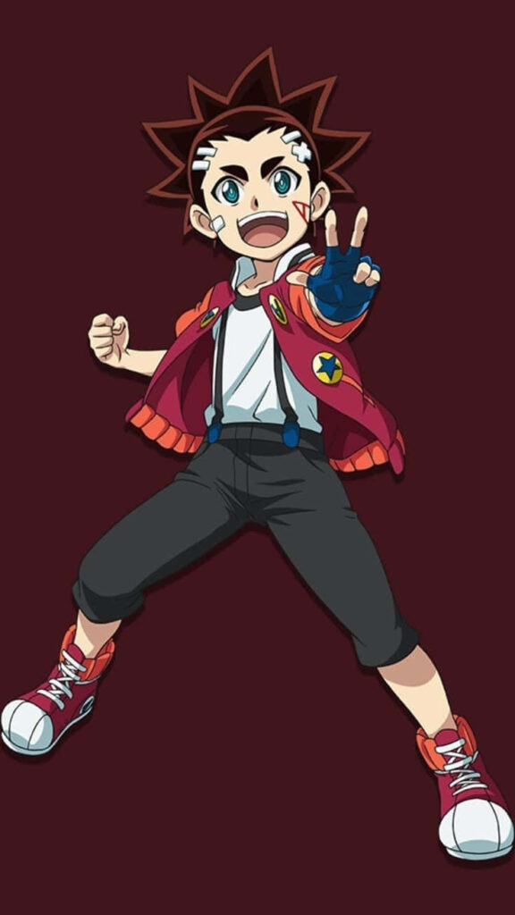 Aiga Akaba energetic pose big smile peace sign animated wallpaper for fans background