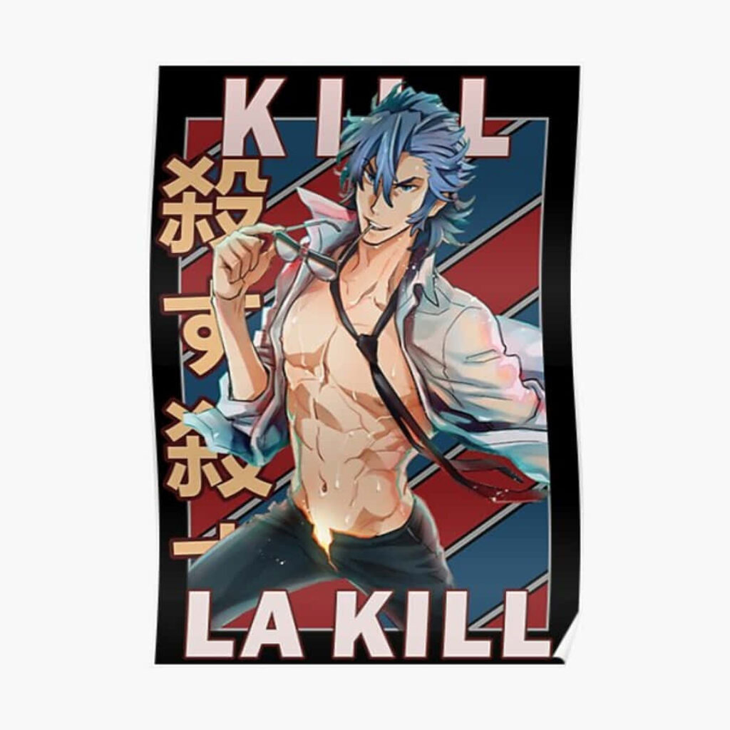 Aikuro Mikisugi striking dramatic pose in open shirt and tie Kill la Kill wallpaper background