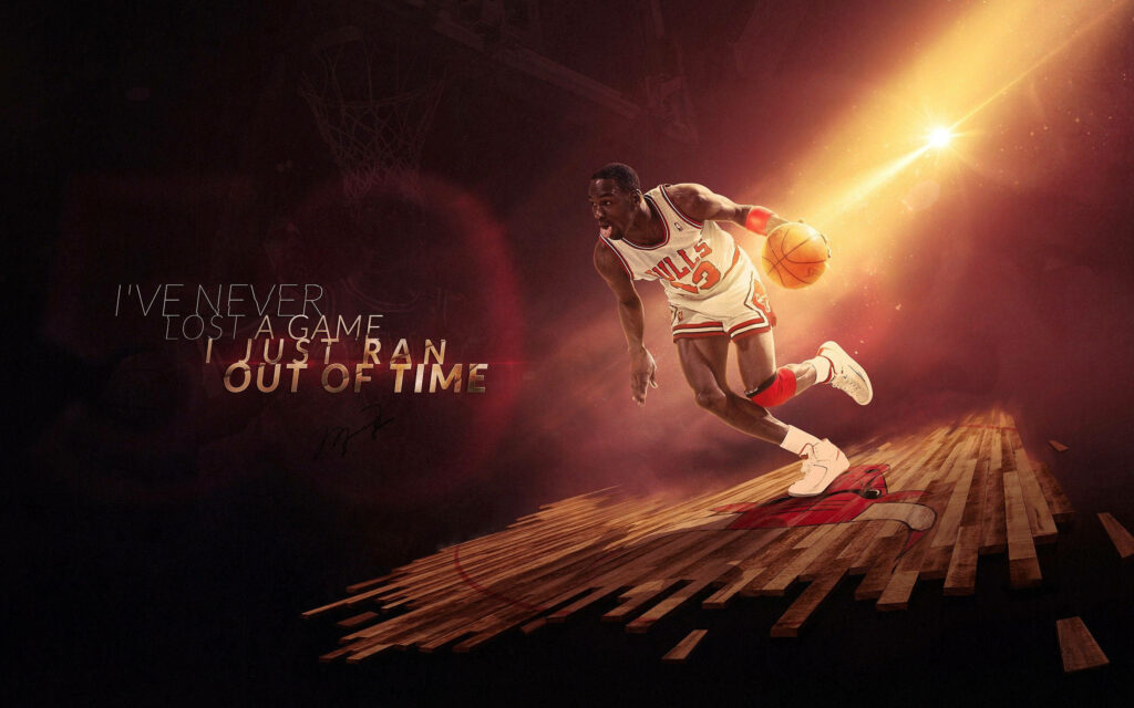 Bulls' Icon Michael Jordan: Dominating the Court with Legendary Style Wallpaper