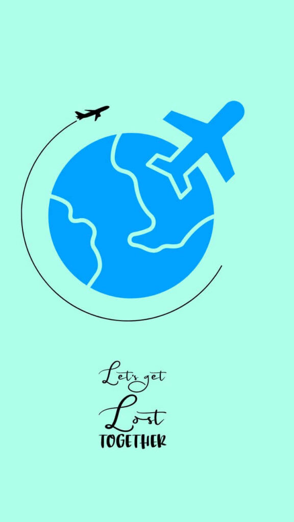 Airplane Globe Wallpaper: Let's Get Lost Together - Mint Green Design