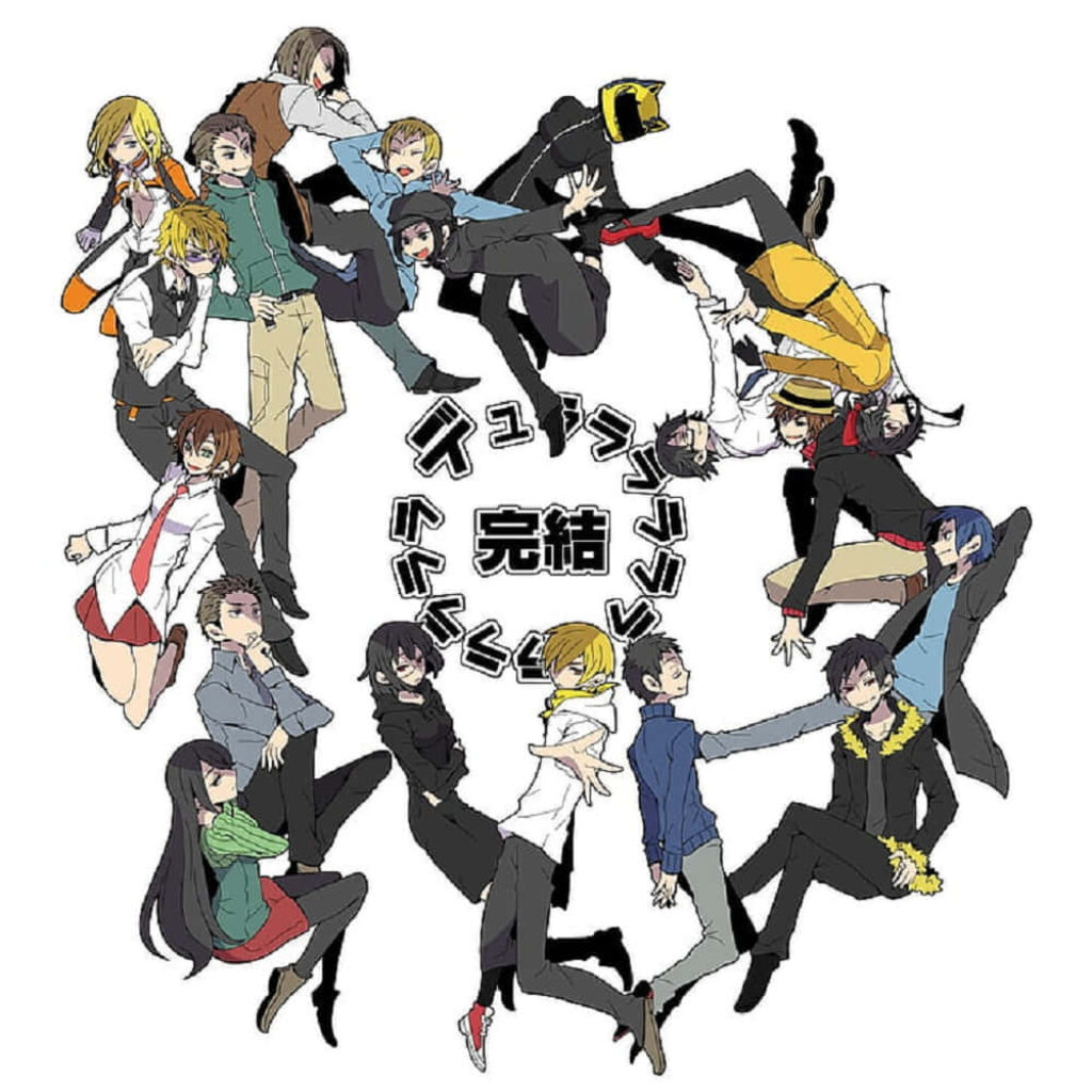Akane Awakusu anime wallpaper with dynamic circular character composition and mysterious vibe