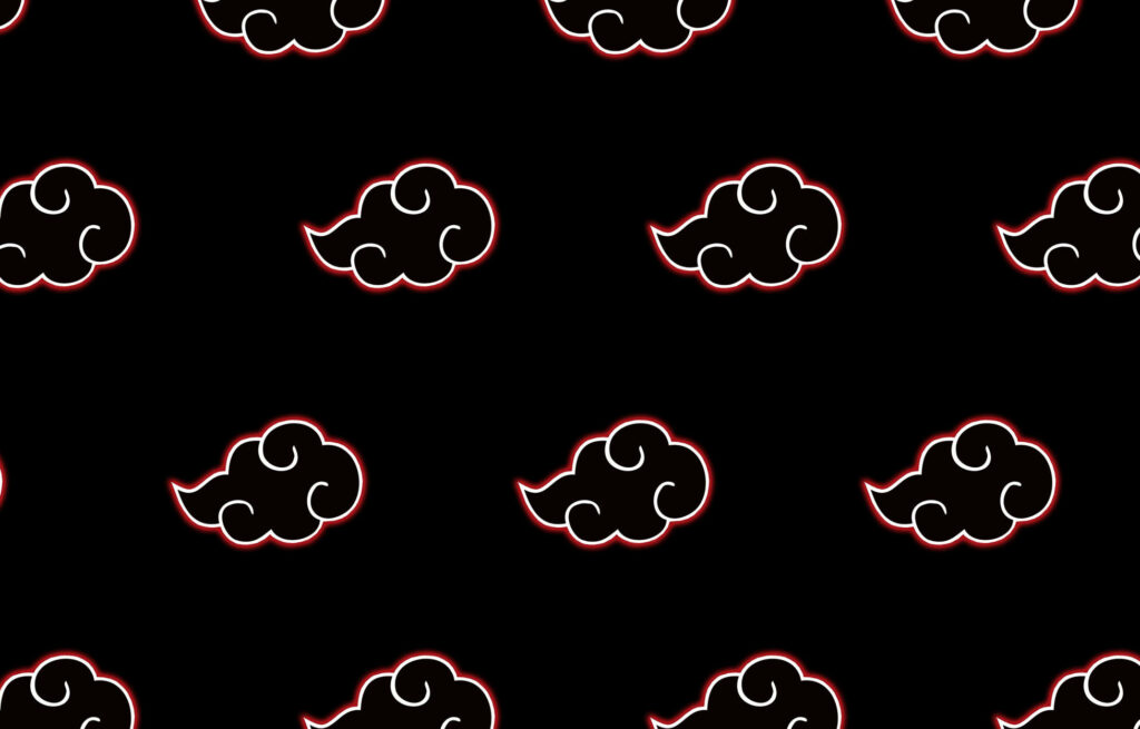 Akatsuki Clouds Wallpaper: Bold Black & Red Anime Background