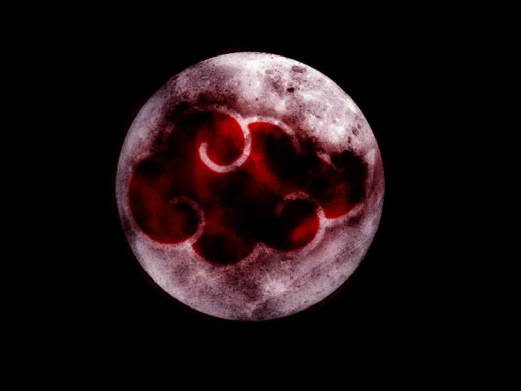 Akatsuki Logo Glow: Captivating Moonlit Wallpaper Background