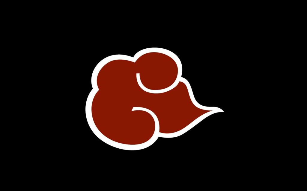 Akatsuki Logo Wallpaper: Bold Red Cloud on Black Background