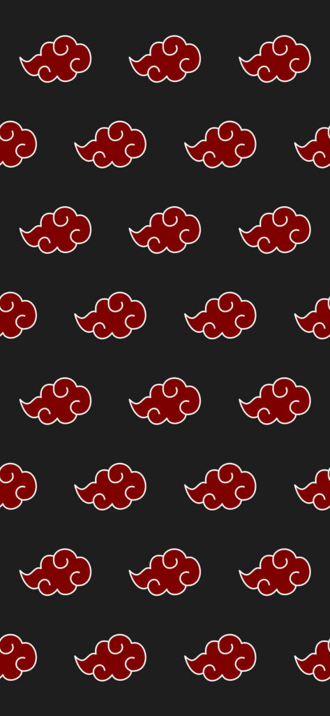 A Mesmerizing Array of Akatsuki Power: Naruto Symbol Wallpaper Unleashed on a Dramatic Black Canvas