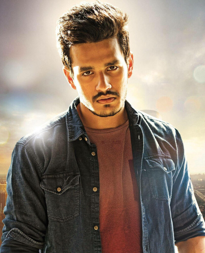 Akhil Akkineni backlit portrait with dramatic sunlight glow stylish casual look wallpaper background