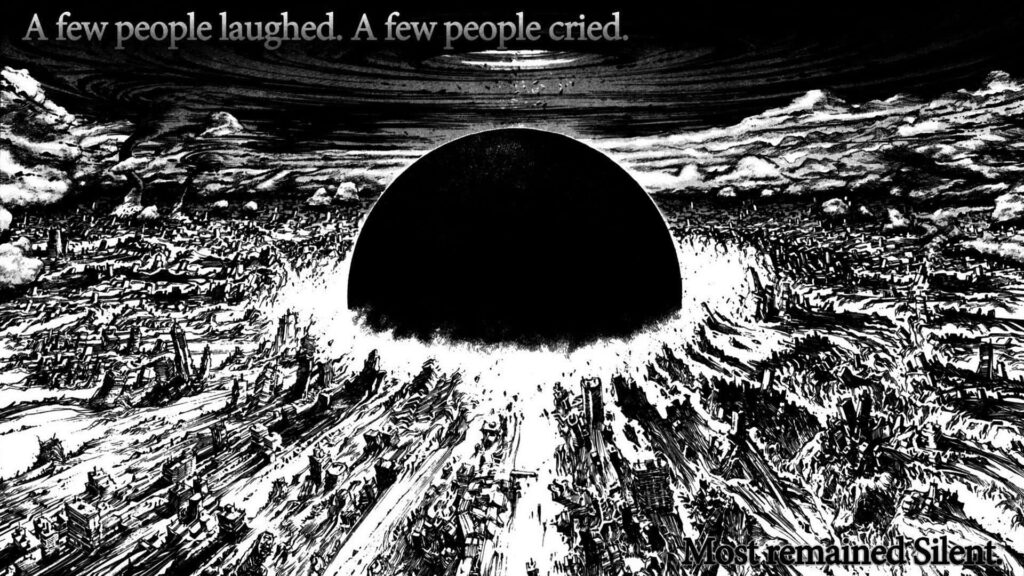 Apostolic Akira Manga Panel: Dramatic Apocalyptic Wallpaper