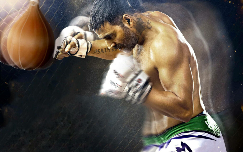 Akshay Kumar boxing workout showing intense focus athletic physique and dynamic training motion Wallpaper