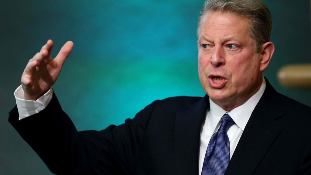 Al Gore speaking passionately with intense expression environmentalist businessman wallpaper