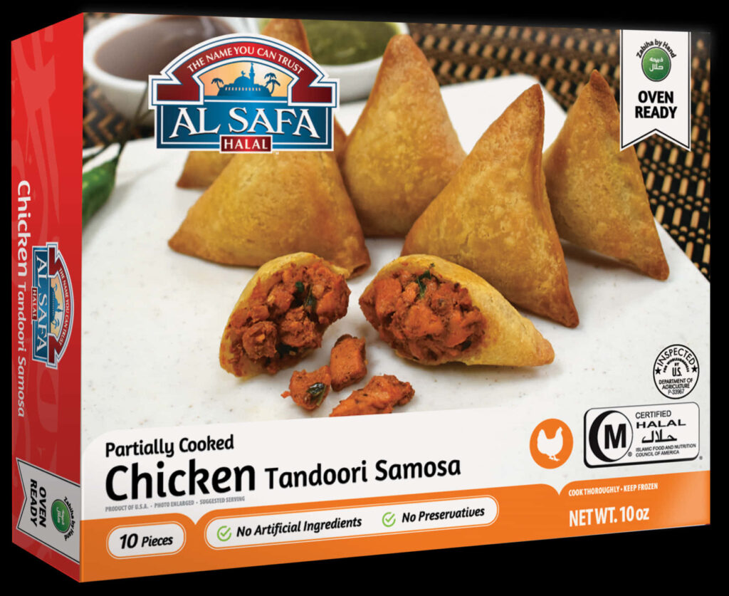 Al Safa Halal Chicken Tandoori Samosa Packaging Design Wallpaper