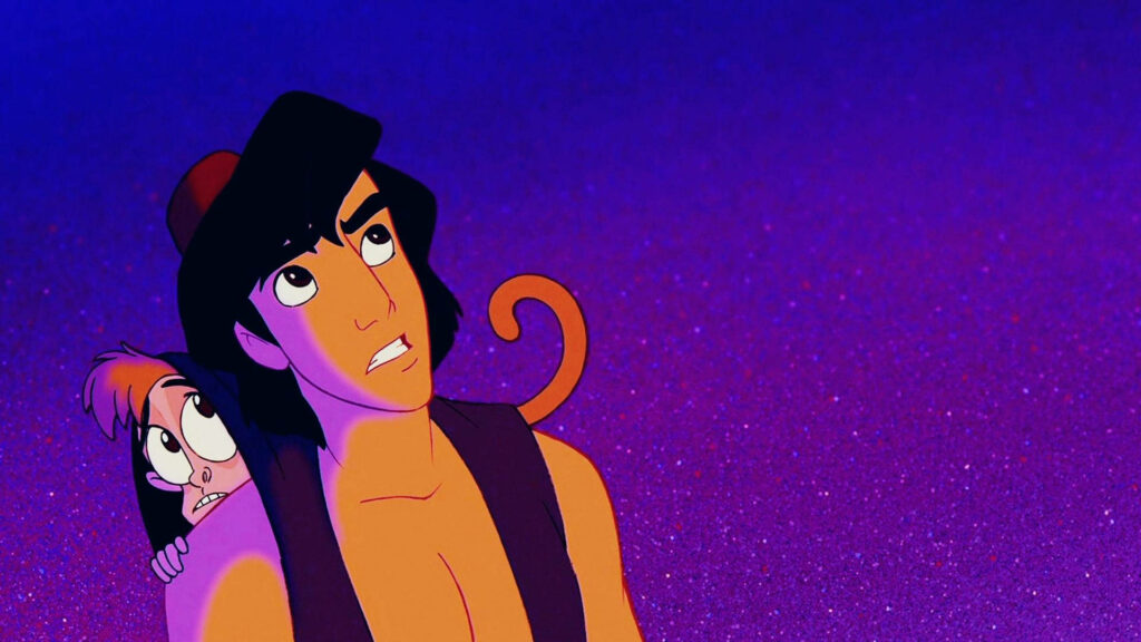 Aladdin & Abu Wallpaper: Vibrant Starry Adventure Background