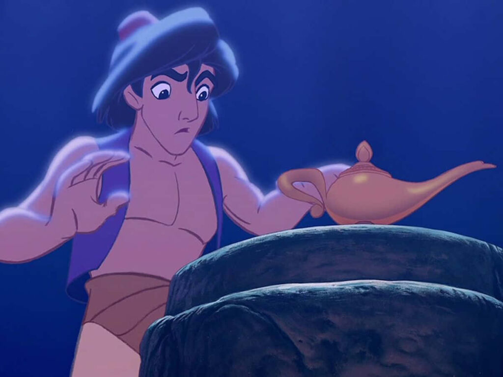 Aladdin Discovers Magical Lamp - Epic Wallpaper Background