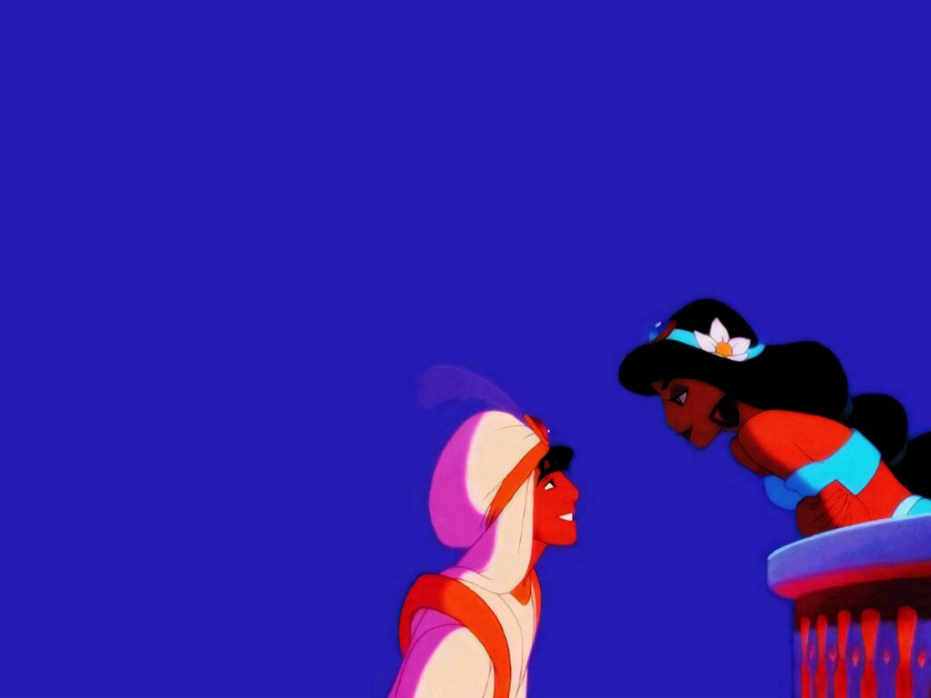 Romantic Aladdin & Jasmine Wallpaper - Fairytale Adventure Background