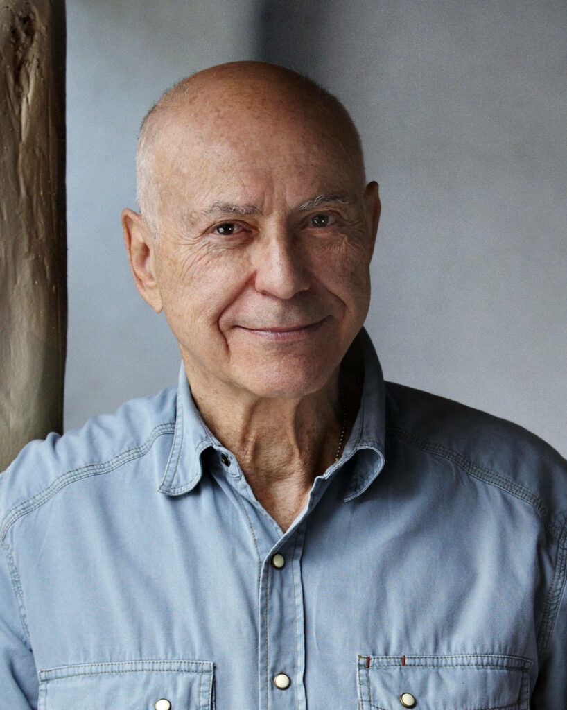 Alan Arkin wallpaper thoughtful pose gentle smile award-winning actor distinguished presence
