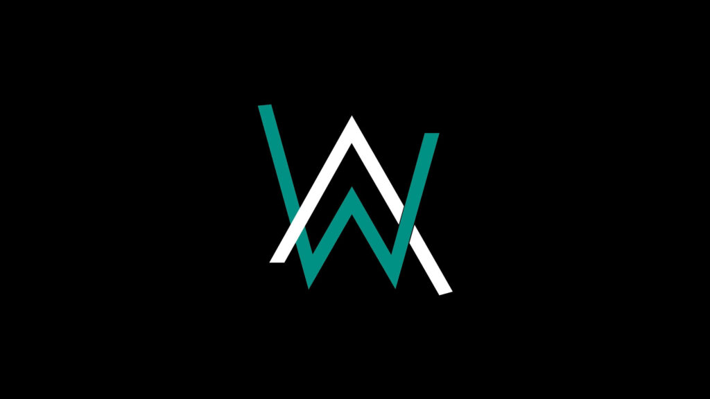 Sleek Alan Walker Wallpaper: Iconic Logo on Black Background