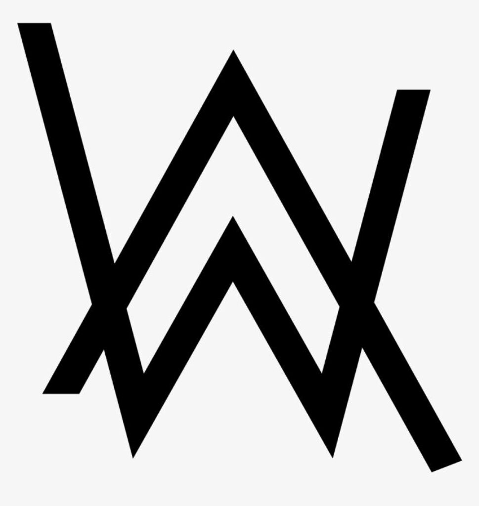 Bold Monochrome Emblem: Alan Walker's Signature Logo in Striking Contrast Wallpaper