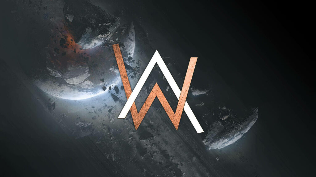 Galactic Harmonies: Alan Walker's Iconic Logo Radiates Against a Celestial Blast Wallpaper