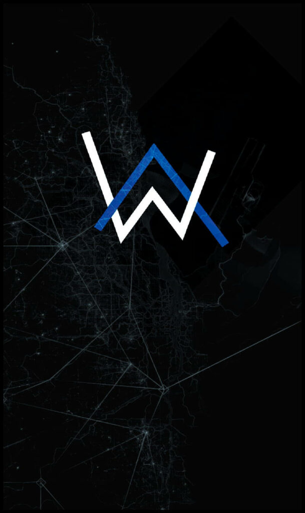 Melodies Across Borders: Alan Walker's Signature Emblem Overlaid on World Map Wallpaper in 720p HD 800x1346 Resolution