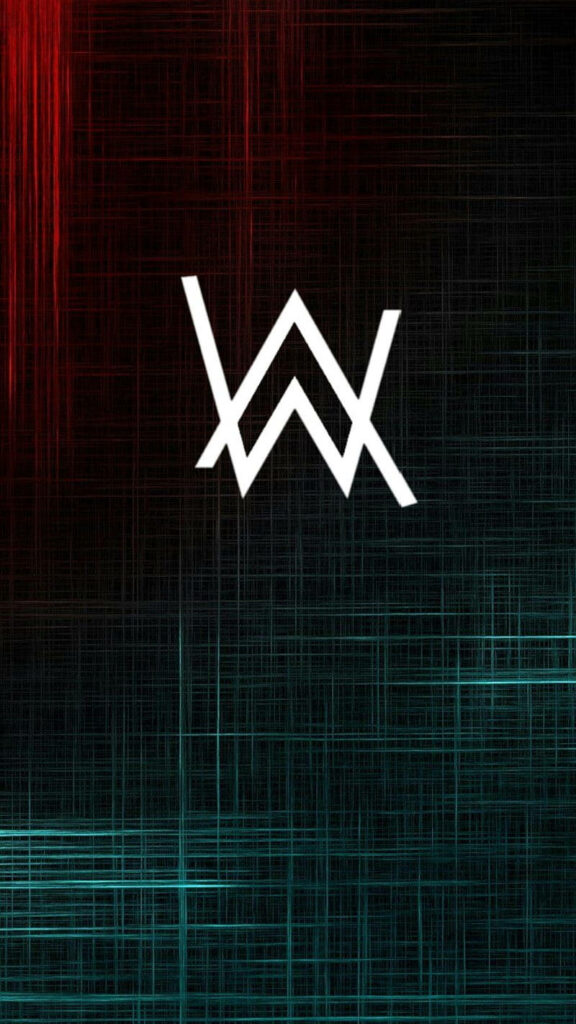 Striking Monochrome Logo: Alan Walker's Signature Braving Vibrant Stripes Wallpaper